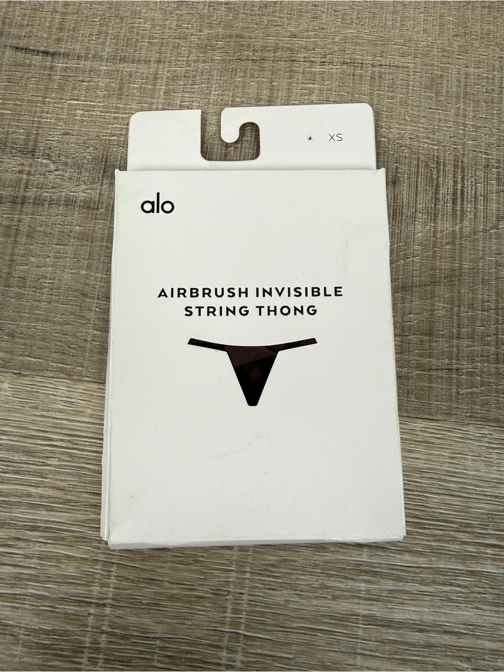 NWT Alo Yoga Size XS Airbrush Invisible String Thong Raisin Brown A0096W